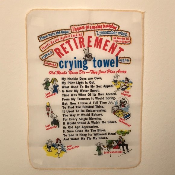 VINTAGE Boxed Retirement Crying Towel - Picture 2 of 16